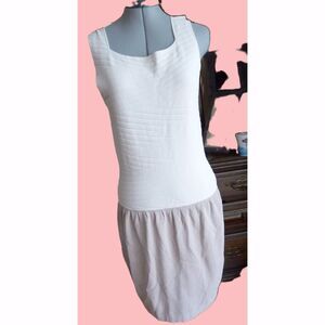 D.Exterior Designer Dress from Italy Tan Stretch knit  bodycon drop waist M-XL